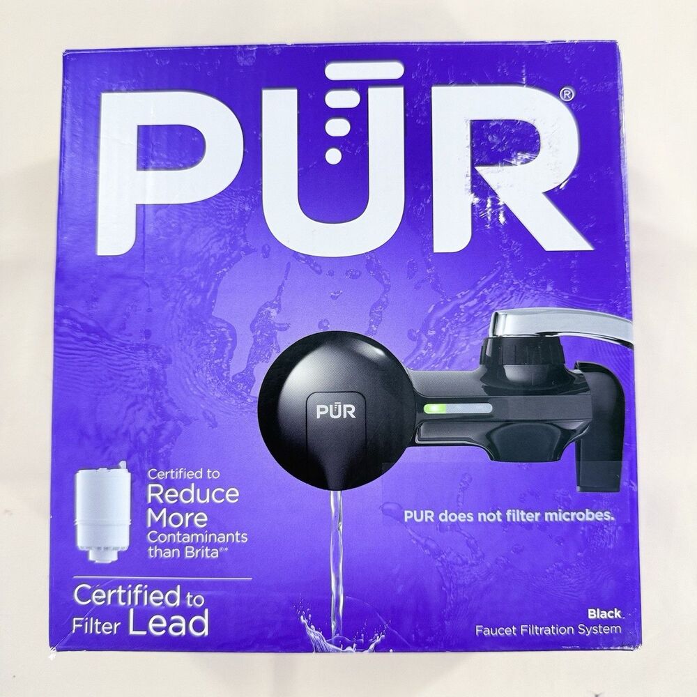 PUR Faucet Water Filtration System Black Model PFM100B Complete NOS